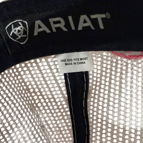 NEW! Ariat Women's Navy Serape Cactus Logo Snapback Mesh Trucker Hat Adjustable - Picture 4 of 7